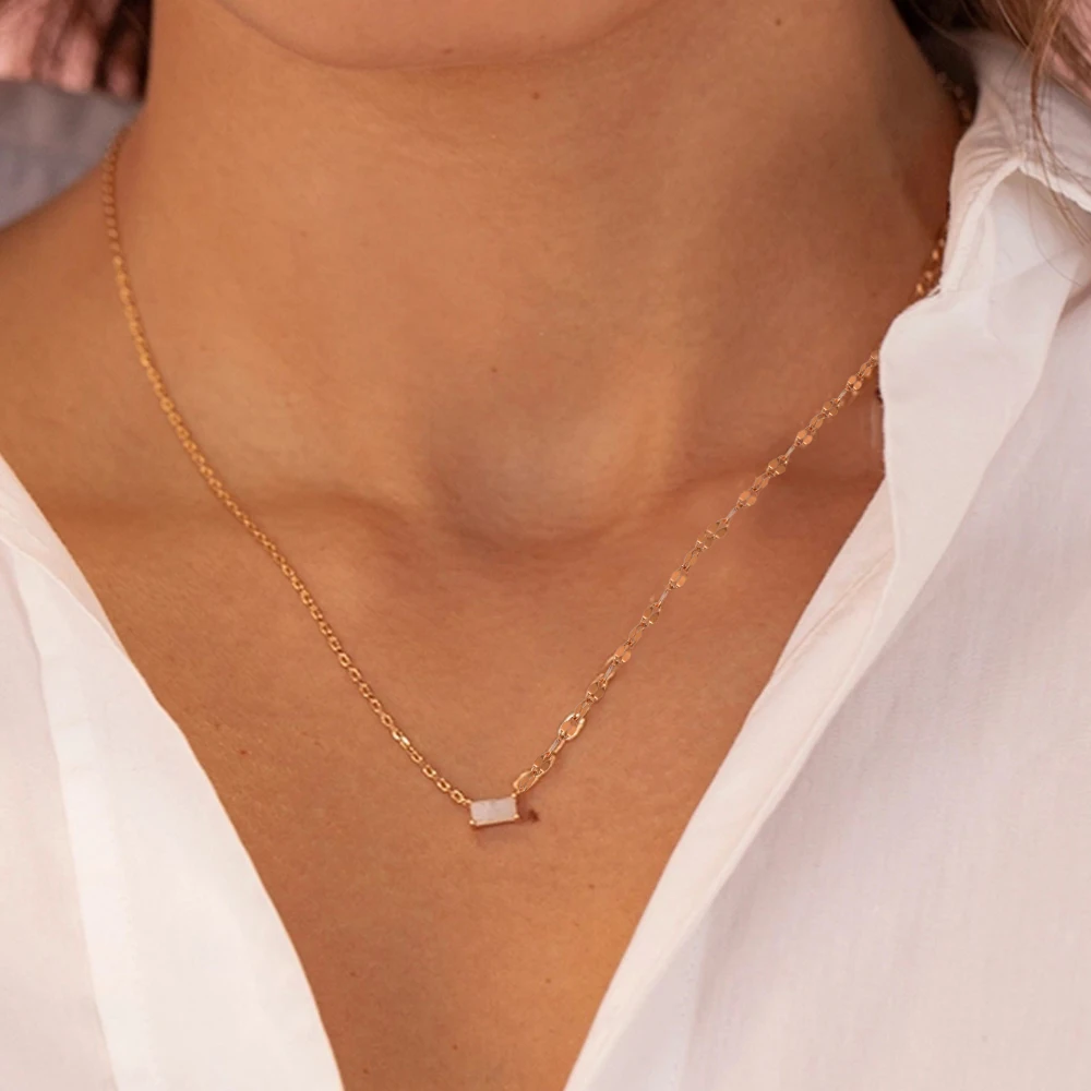 

CANNER Square Zircon Women Collarbone Necklace Silver 925 Sterling Niche Design Necklace For Gift Wedding Party Fine Jewelry