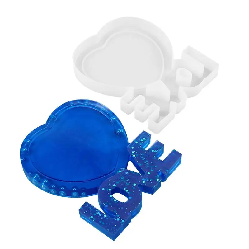 

Word Silicone Molds For Resin 3D Alphabet Epoxy Resin Mold Valentine Day photo frame ornaments Table Decor Soap Making Supplies