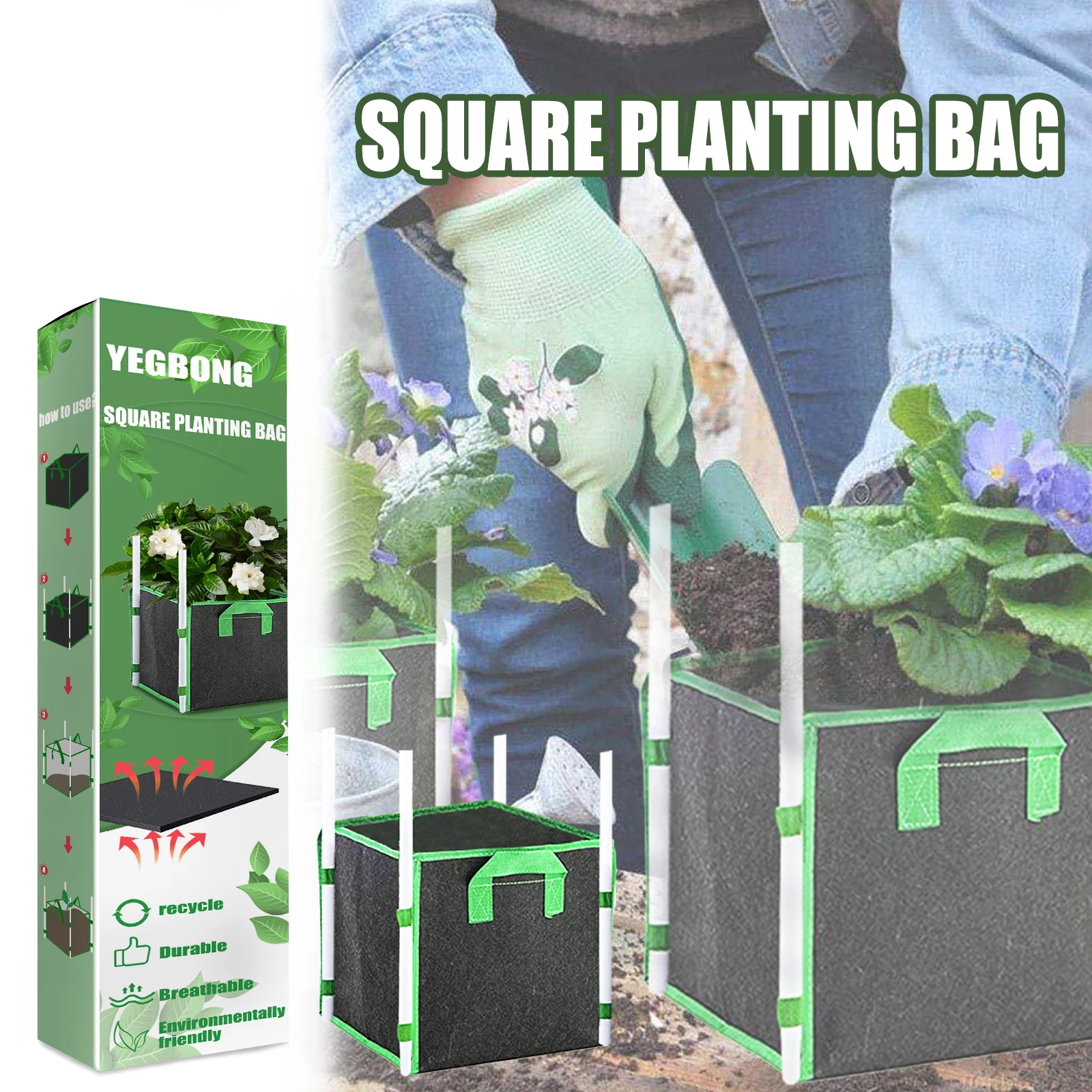 

Толстые тканевые мешки, цветочный горшок, 5 галлонов, квадратные с ручками, тарелки, садовые аксессуары, картофель, теплица