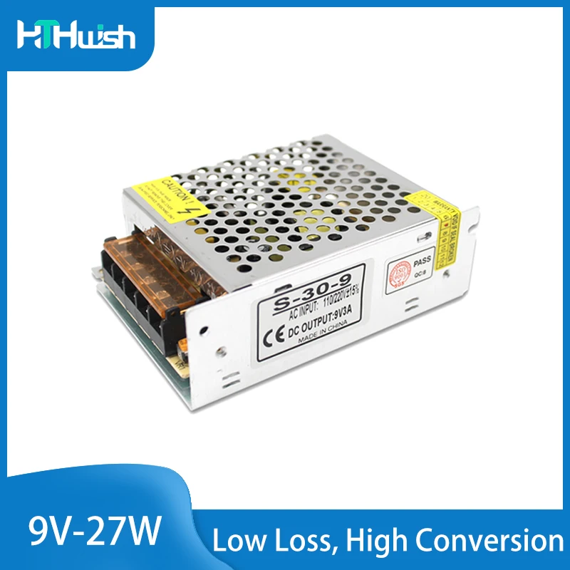 

27W Lighting Transformer AC110V-220V to DC 9V Power Supply Adapter 3A Driver for leds