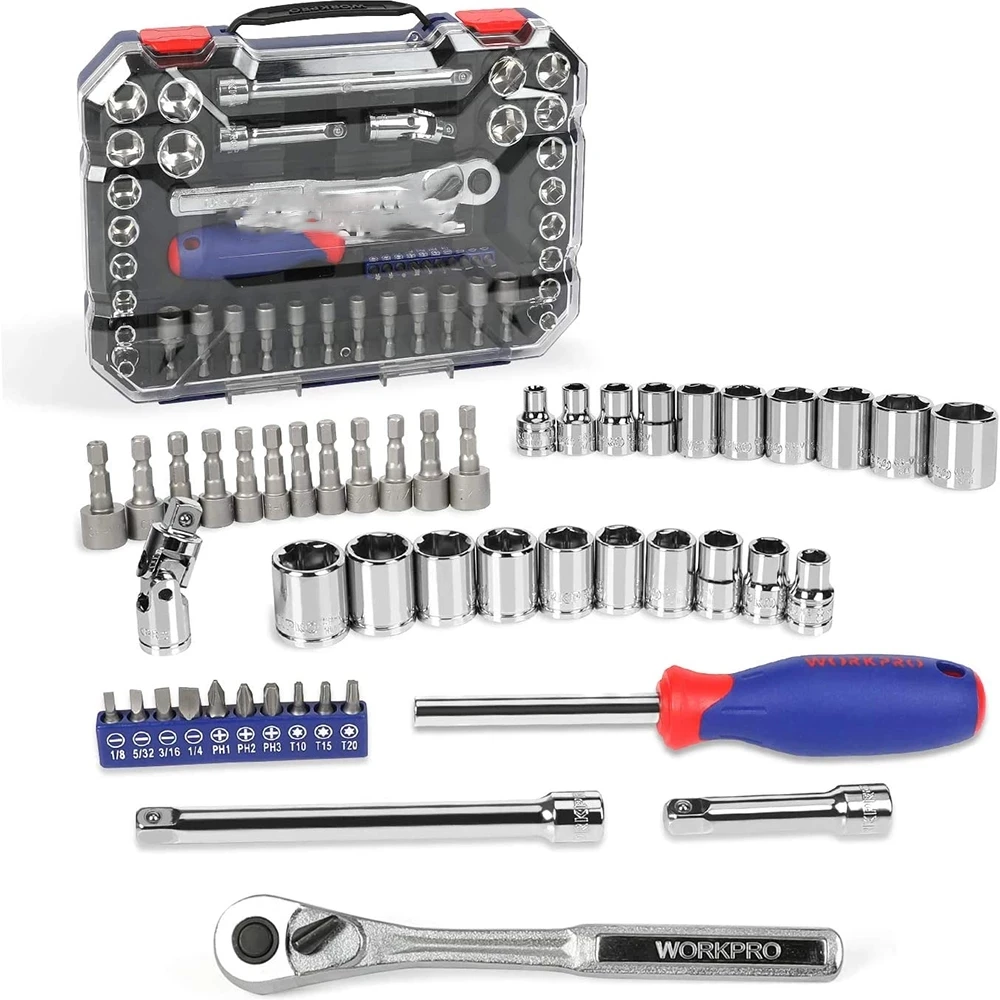 

2023 New 47-Piece Socket Set Metric for Auto Repairing Household Wall Plate