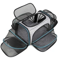airline approved pet carrier with 4 expandable area foldable soft sided dog carrier cat cage pet travel bag