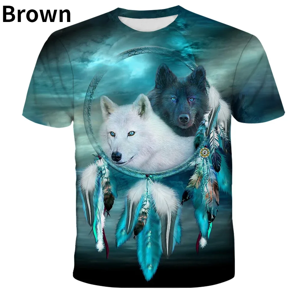 Футболка мужская летняя с коротким рукавом и 3D-принтом волка