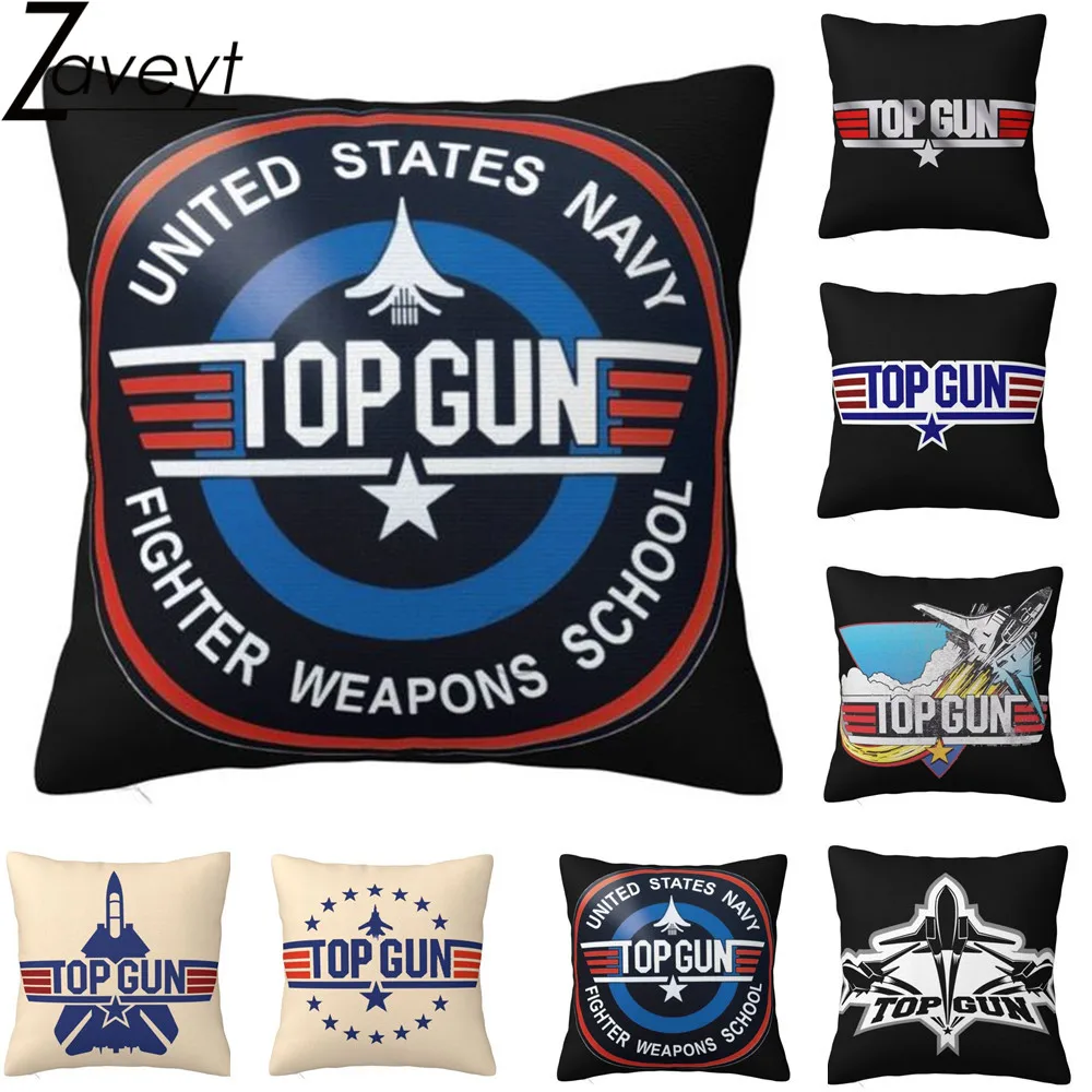 

Linen Fighter Jets Air Force Top Gun Navy Modern Throw Pillow Cover Bedroom Decoration Maverick Film Cushions Cover for Sofa