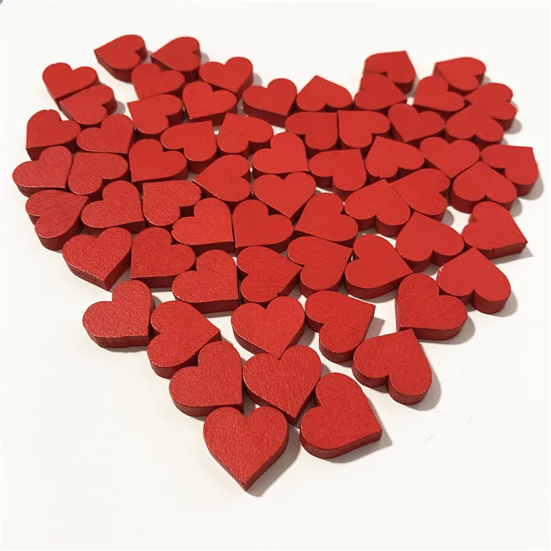 

100Pcs 15mm*5mm Red Heart-Shape Pawn Wood Chessman Game Pieces For Token Board Game Accessories