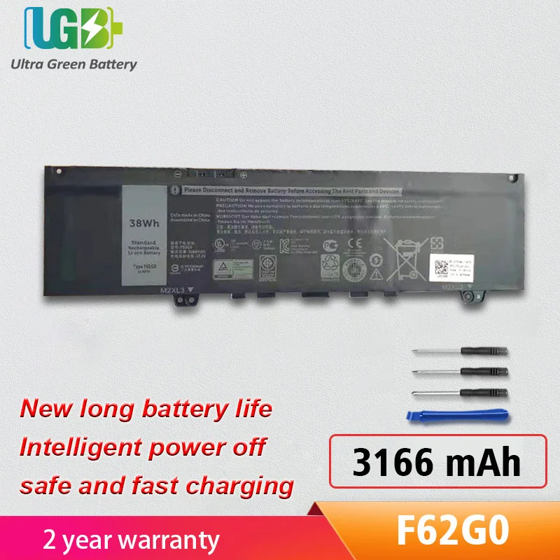

UGB New F62G0 F62GO RPJC3 39DY5 battery For Dell Inspiron 13 5370 7370 7373 7380 7386 Vostro 5370 P83G P87G