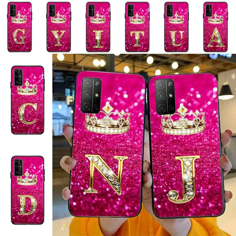 

Bling Red Gold Diamond Crown Letter Phone Case For Huawei Honor 10Lite 10i 20 8x 10 Funda for Honor9lite 9xpro Coque