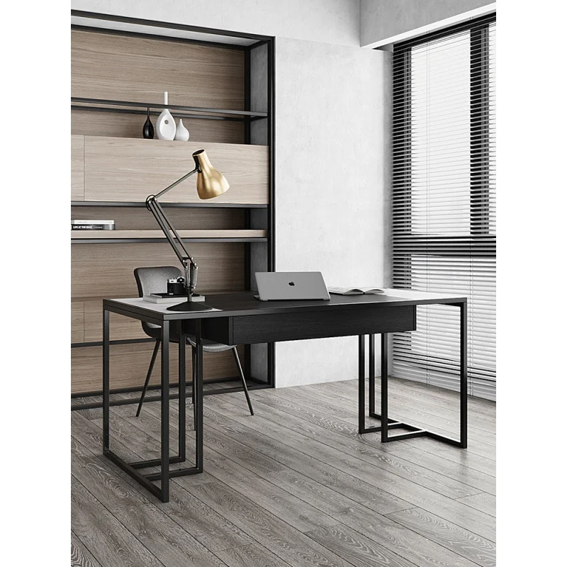 

Italian minimalist desk light luxury boss home computer desk modern simple study creative personality rock board desk