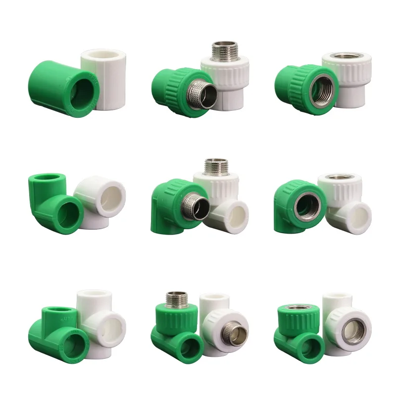 

1/2 PPR Connector Pipe Fittings Elbow Direct Tee Engineering Hot Melt Inner and Outer Wire PPR Fittings Fittings Tube Connector