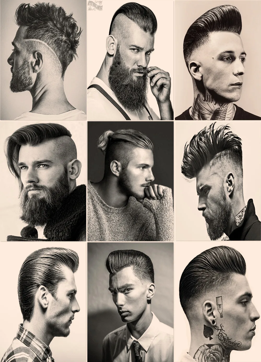 

Retro Men's Hairstyles Poster Wall Charts Vintage Kraft Paper Print Art Barber Shop Wall Decor Haircut & Shave Service Signboard