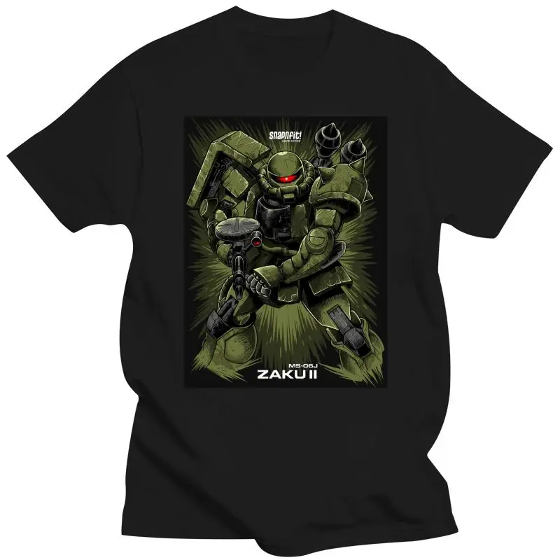 

New MOBILE SUIT GUNDAM T-Shirts For Men ZAKU Funny Crewneck Cotton T Shirt