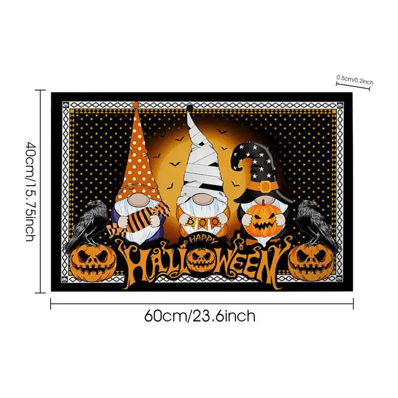 Страшный дверной коврик на Хэллоуин уличный метла летучей мыши Придверный тыква