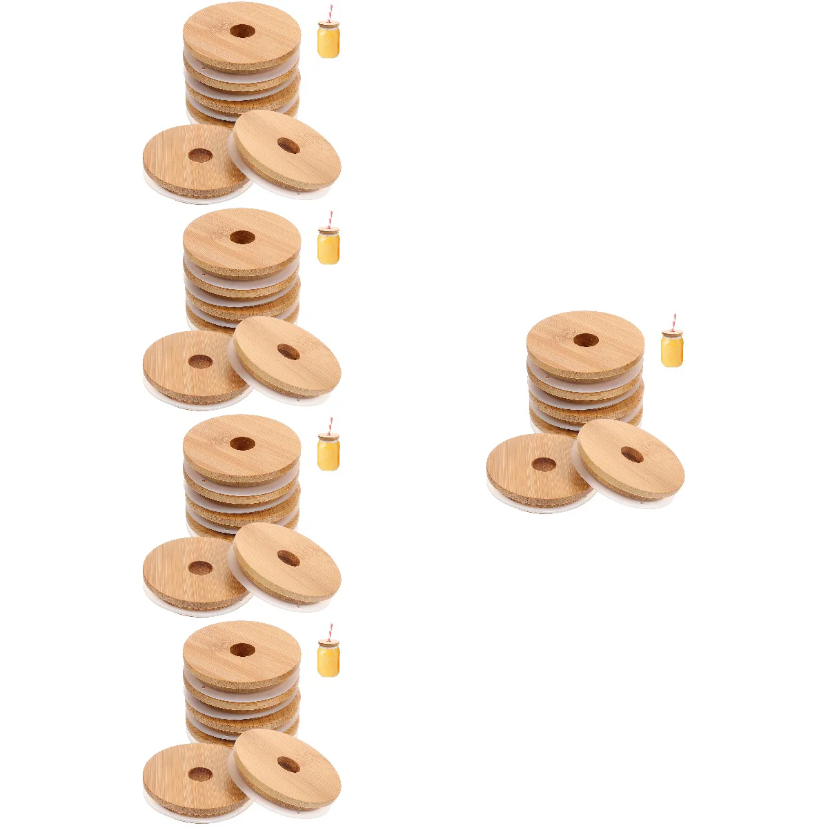 

30 Bottle Airtight Covers Round Glass Jar Sealing Lids Tea Cup Lids