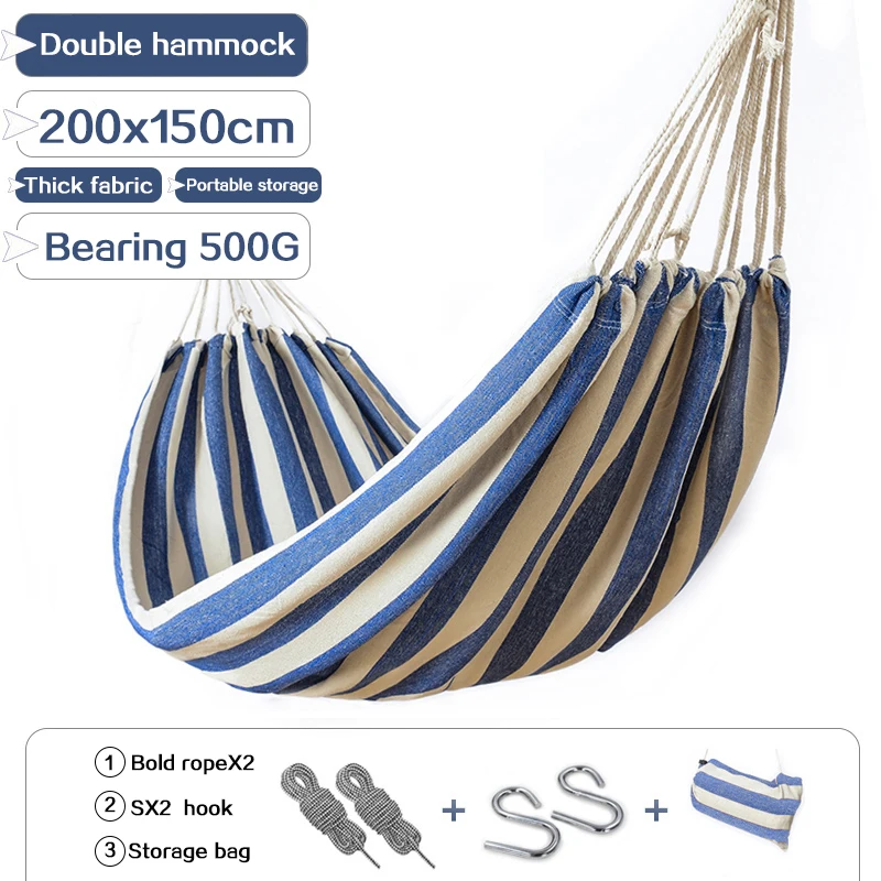 

1-2 Person Portable Outdoor Hammock Portable Garden Hammock Sports Home Travel Camping Hanging Bed Hunting Sleeping Swing