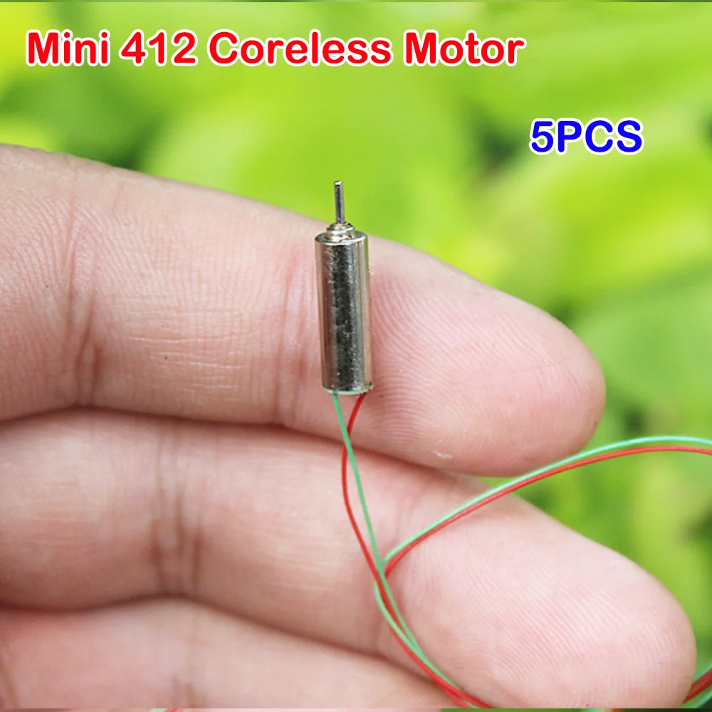 

5PCS 412 Coreless Motor DC 3.7V 72000RPM Ultra-miniature NdFeB Strong Magnetic Hollow Cup for Small Aircraft Model Airplane