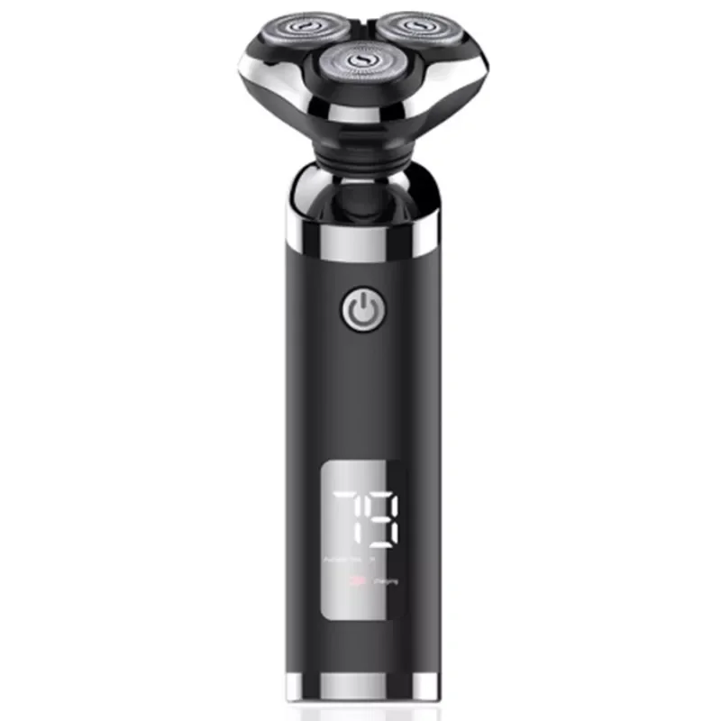 

LCD display powerful rotary electric shaver wet dry rechargeable beard electric razor for men facial shaving machine