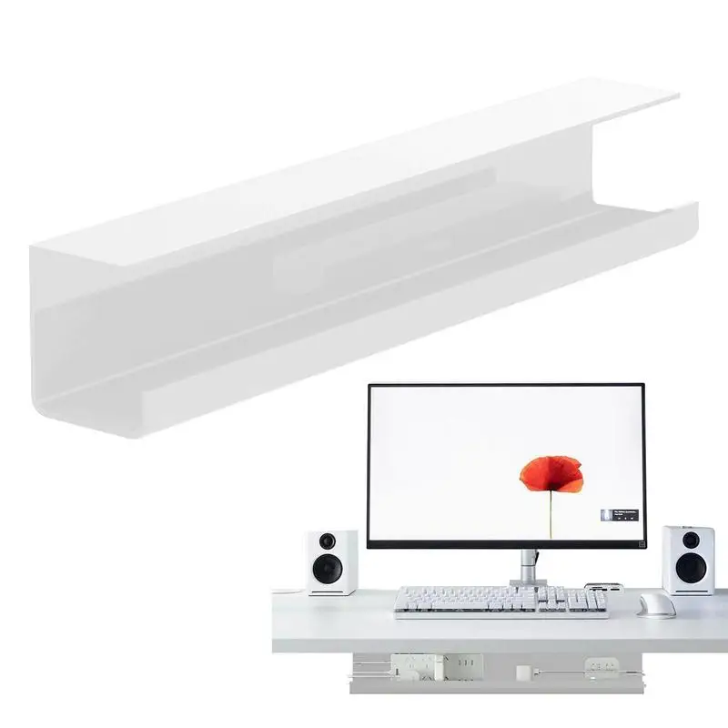 

Cable Management Tray Cord Management Under Desk For Study Cable Rack Flame Retardant Double-Sided Adhesive Widened Design