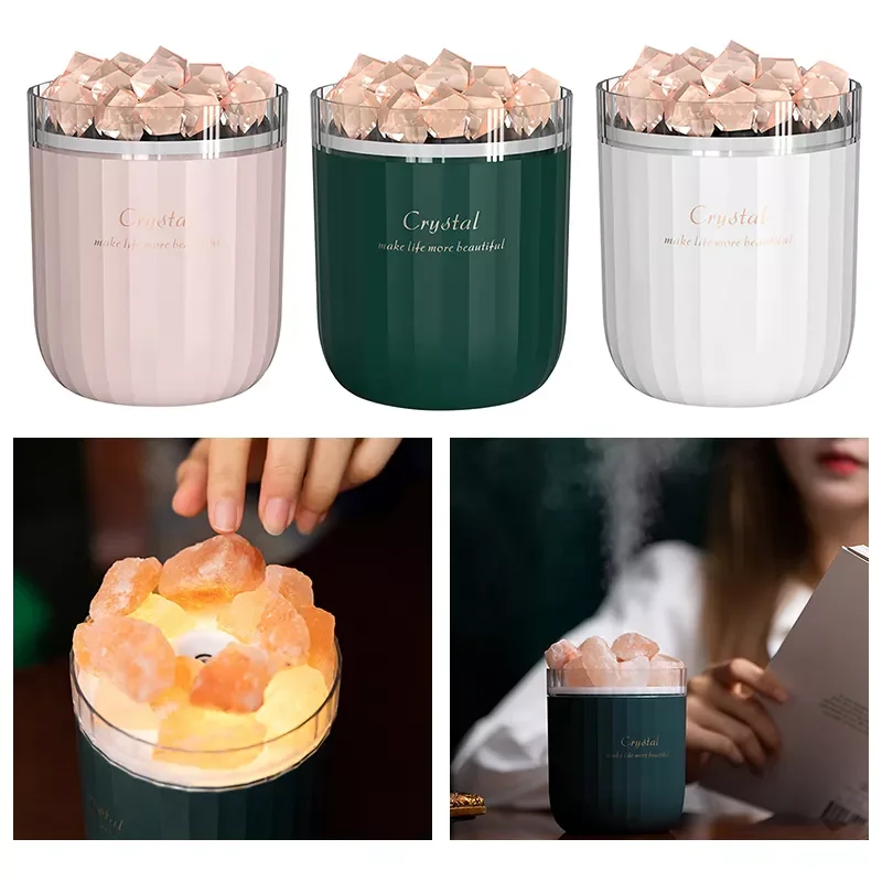 

Crystal Stone USB Air Humidifier Care for Skin Essential Oil LED Aroma Diffuser Mist Maker Spray for Bedroom Office Car Home