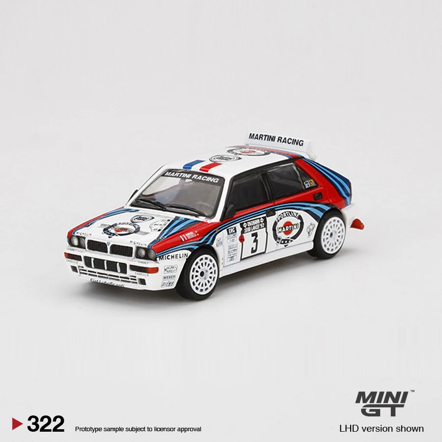 

Мини GT 1:64 модель автомобиля Lancia Delta Integrale EVO 1992 литье под давлением из сплава ралли #322 LHD