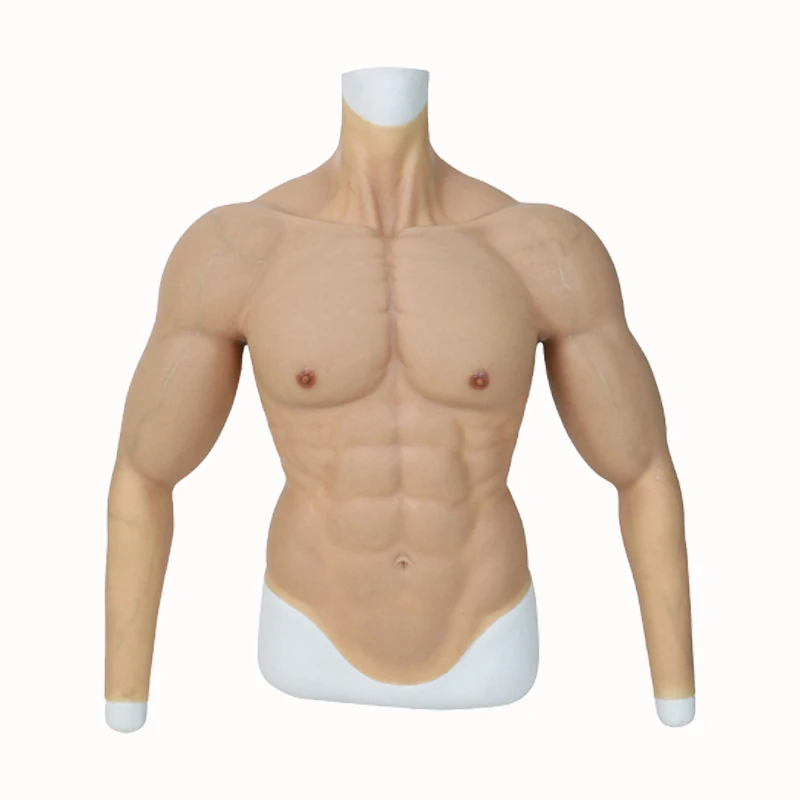 

Muscle Suit With Muscular Arms Silicone Fake Chest For Men Cosplay Artificial Abs Drag Queen Transvestite Crossdresser
