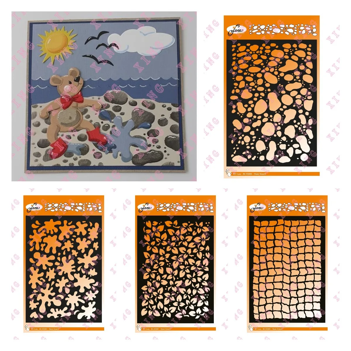 

New 2022 Stones Splatter Leaves Grid A5 Diy Layering Stencils Painting Scrapbook Coloring Embossing Album Decorative Craft Molds
