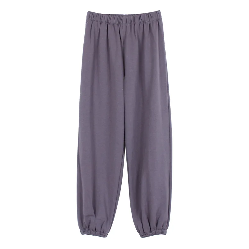 

New Korean Girls Pants Summer 2022 Gray Fashion Fashion Elastic Waist Casual Teen Trousers Lantern Cotton Soft,#6107