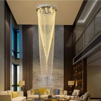 villa duplex staircase chandelier with crystal tassels modern creative stairwell crystal decorative lighting luster island light