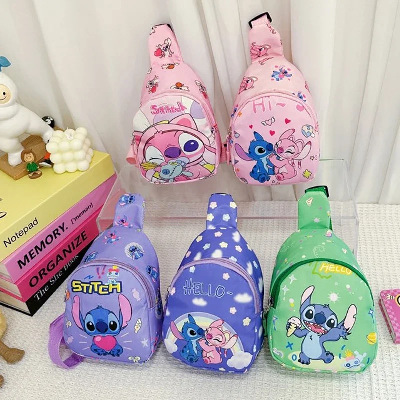 Детская нагрудная сумка с героями мультфильмов Disney Stitch через плечо маленький