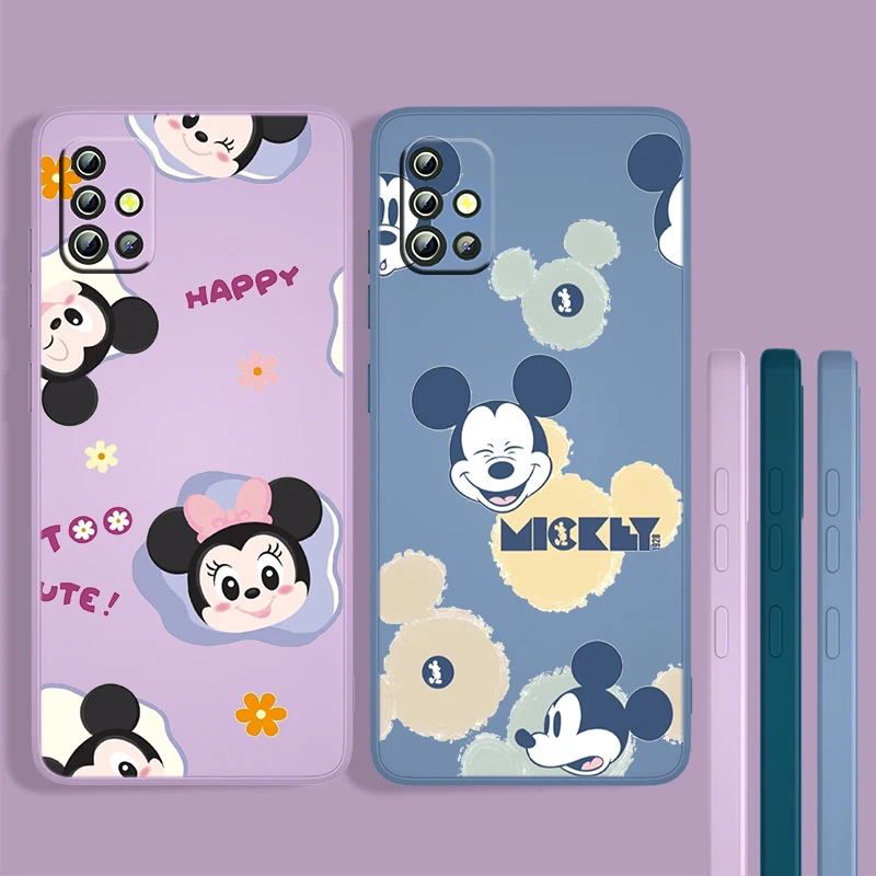 

Cartoon Anime Boy Mickey Phone Case For Samsung Galaxy A73 A53 A33 A52 A32 A22 A71 A51 A21S A03 A50 TPU Liquid Fundas Coque Capa