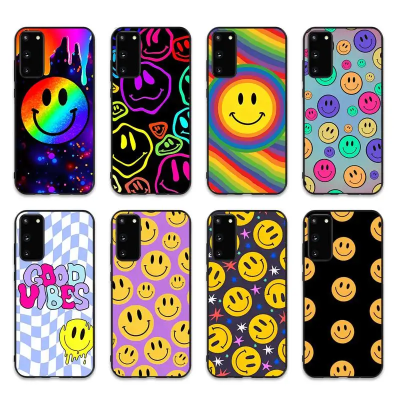 

Rainbow Smiley face Phone Case for Samsung S20 lite S21 S10 S9 plus for Redmi Note8 9pro for Huawei Y6 cover