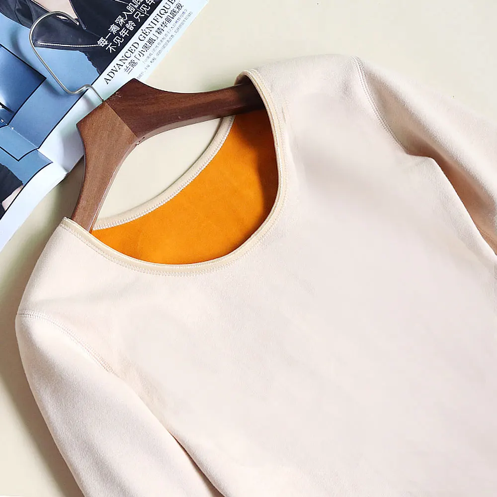 Thermal Underwear for Women Fleece Lined Base Layer Top Thermal Undershirt Long Sleeve Thermo Shirt Winter Inner Wear for Women