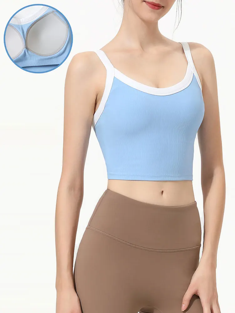 

Спортивный бюстгальтер, женский бюстгальтер с вставками для груди, женское нижнее белье, топ для йоги, ударопрочный бюстгальтер пуш-ап для фитнеса, Бралетт для тренировок в тренажерном зале, бега