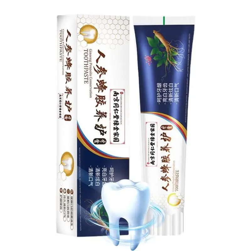 

Teeth White Toothpaste Ginseng Propolis Toothpaste For Bad Breath Control 100g Deeply Cleaning Oral Care Loose Teeth Care