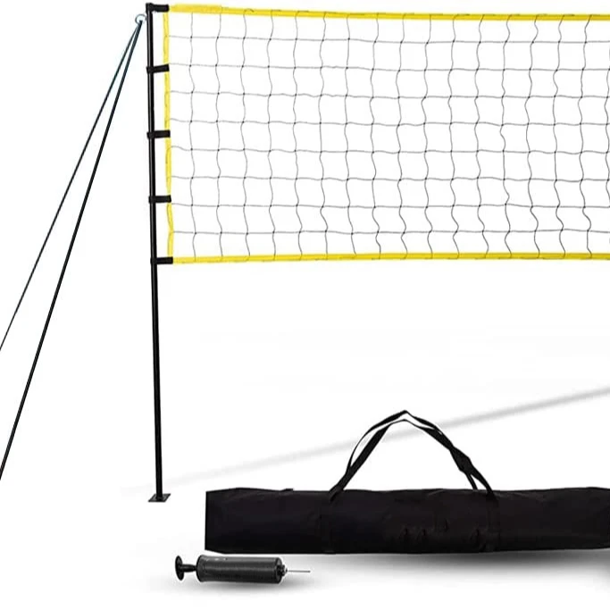 2 In 1 Volleyball & Badminton Combo Training Net Set Pole Stand