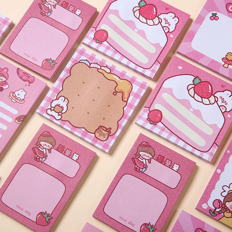 

4PCS Cute Cartoon Brey Rabbit Sticky Note Note Book Ins Creative Student Message Sticky Note Book Memo Pad