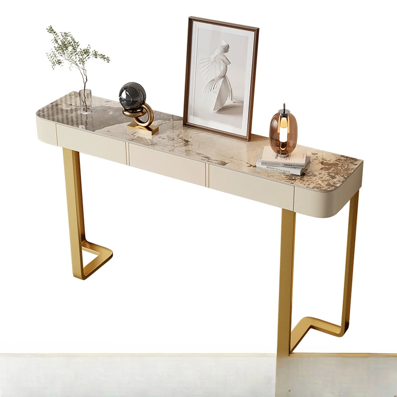 Роскошный Глянцевый консольный стол для прихожей гостиной шиферный боковой