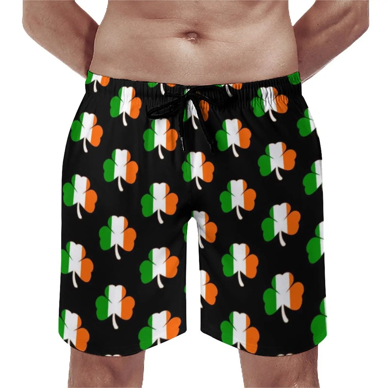 Веселый день пафокусов шорты для доски забавные пляжные Shamrock мужские