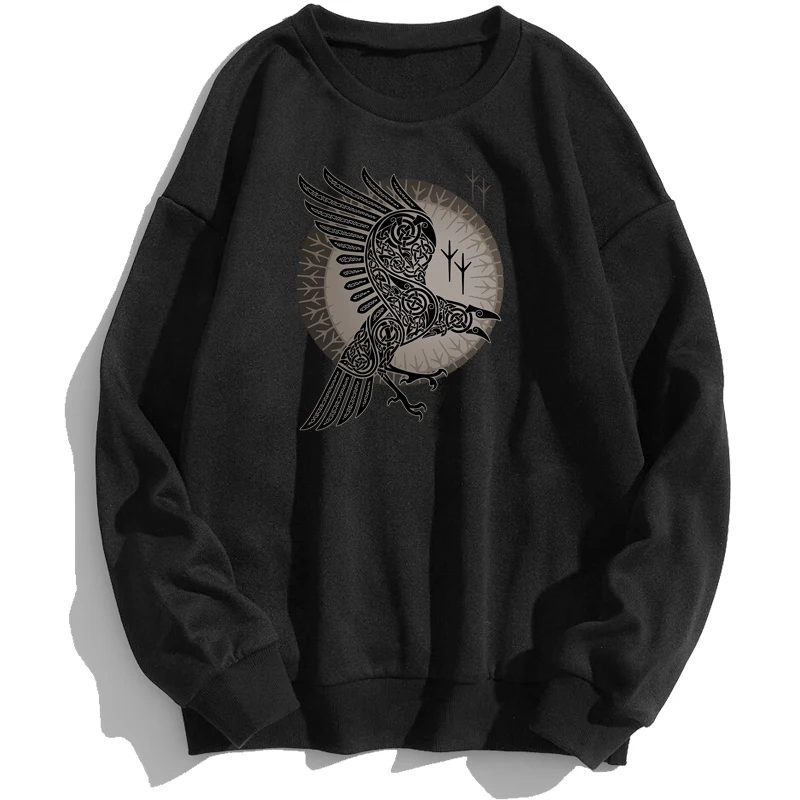 

Raven Vikings Ragnar Lothbrok Odin Athelstan Valhalla Sweatshirts Men Hoodie Hoodies Sweatshirt Trapstar Crewneck Autumn Jumper