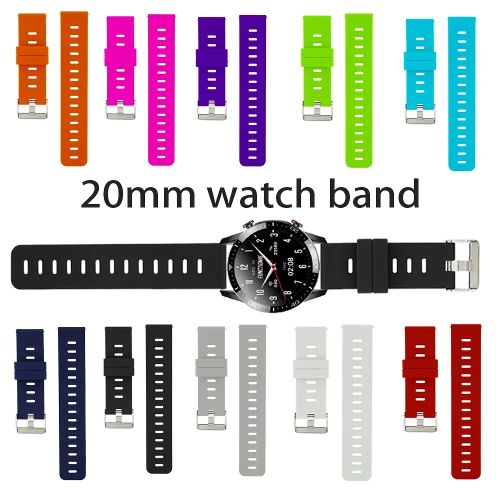 

20mm Watch Strap Silicone Bracelet Nylon Strap GT Smart Watch Replacement Wristband