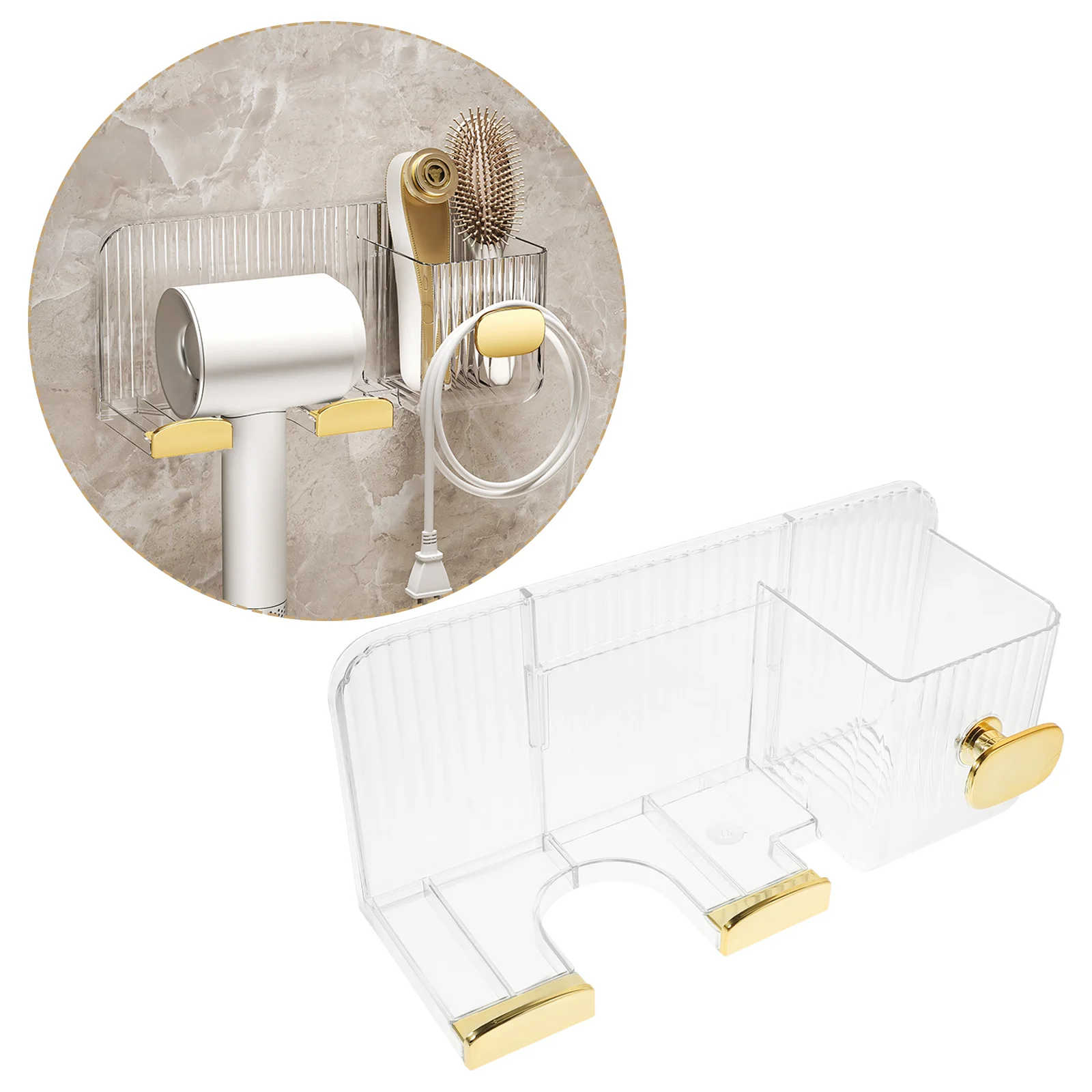 

Hair Dryer Holder Bathroom Hair Dryer Organizer Hairdressing Tool Holder Wall Organizing Rack
