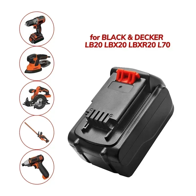 100% литий-ионная аккумуляторная батарея 18 В/20 В 12 8 Ач для BLACK &amp DECKER LB20 LBX20 LBXR20