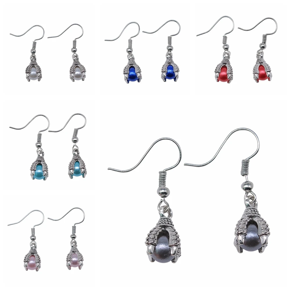 

6 Colors Fashion New Design Style Eagle Claw With Ball Pendant Dangle Earrings For Girl Women Party Gift