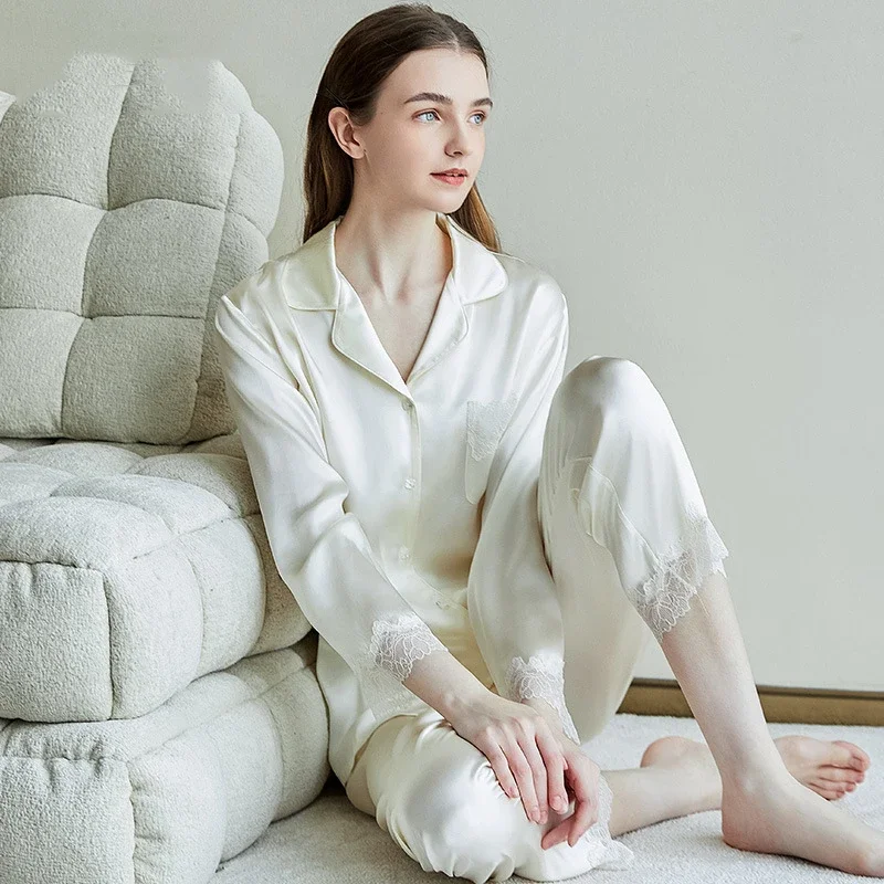 100% шелковое кружево шелковицы женская одежда для сна шелковый корейский