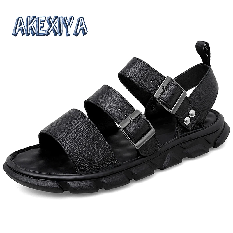 

Hot Summer Men's Sandals Leather Outdoor Men Sandals Soft Rome Fashion Men Sandals Slippers Sneakers Classic Formal Men Sandals