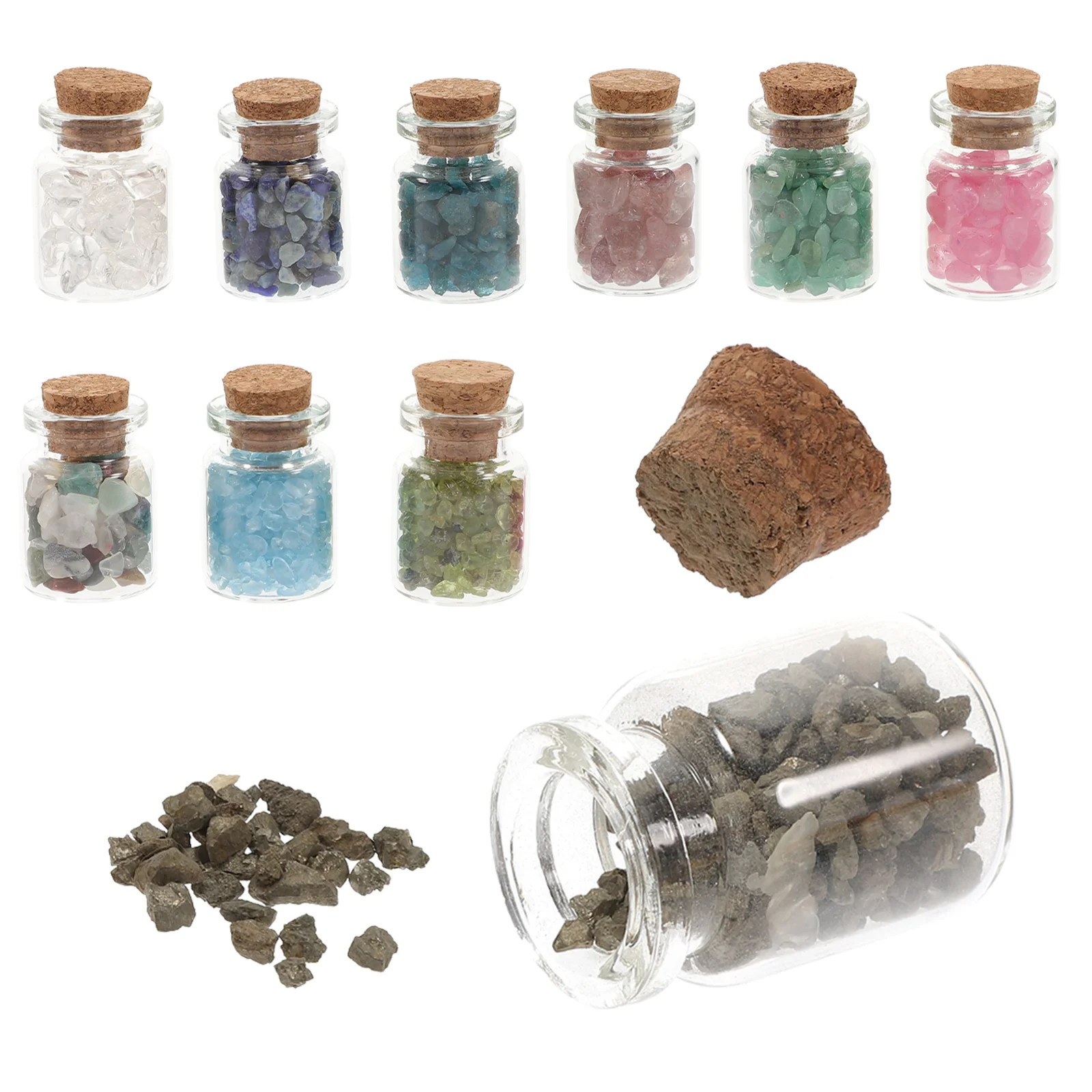 

Crystal Bottles Gemstone Beads Chip Gemstones Crystals Bulk Chips Mini Wishing Irregularrock Lava Loose Stones Set Essential