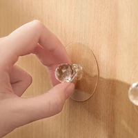 2pcs diamond shape crystal cabinet pull transparent self adhesive kitchen cupboard wardrobe drawer handle hardware toilet lid
