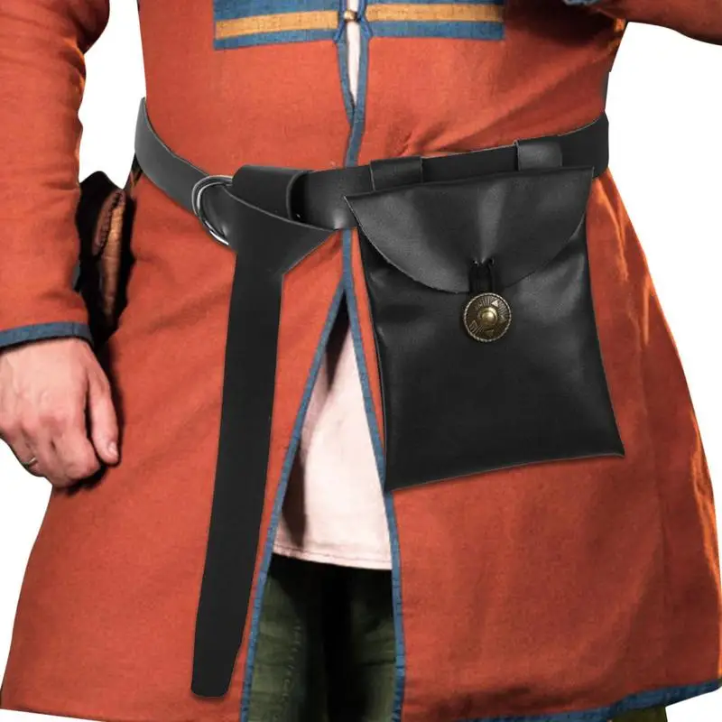 

Medieval Leather Set Viking Knight Belt Skirt Belt Pouch Renaissance Costume Accessories For Knight Halloween Parties LARP