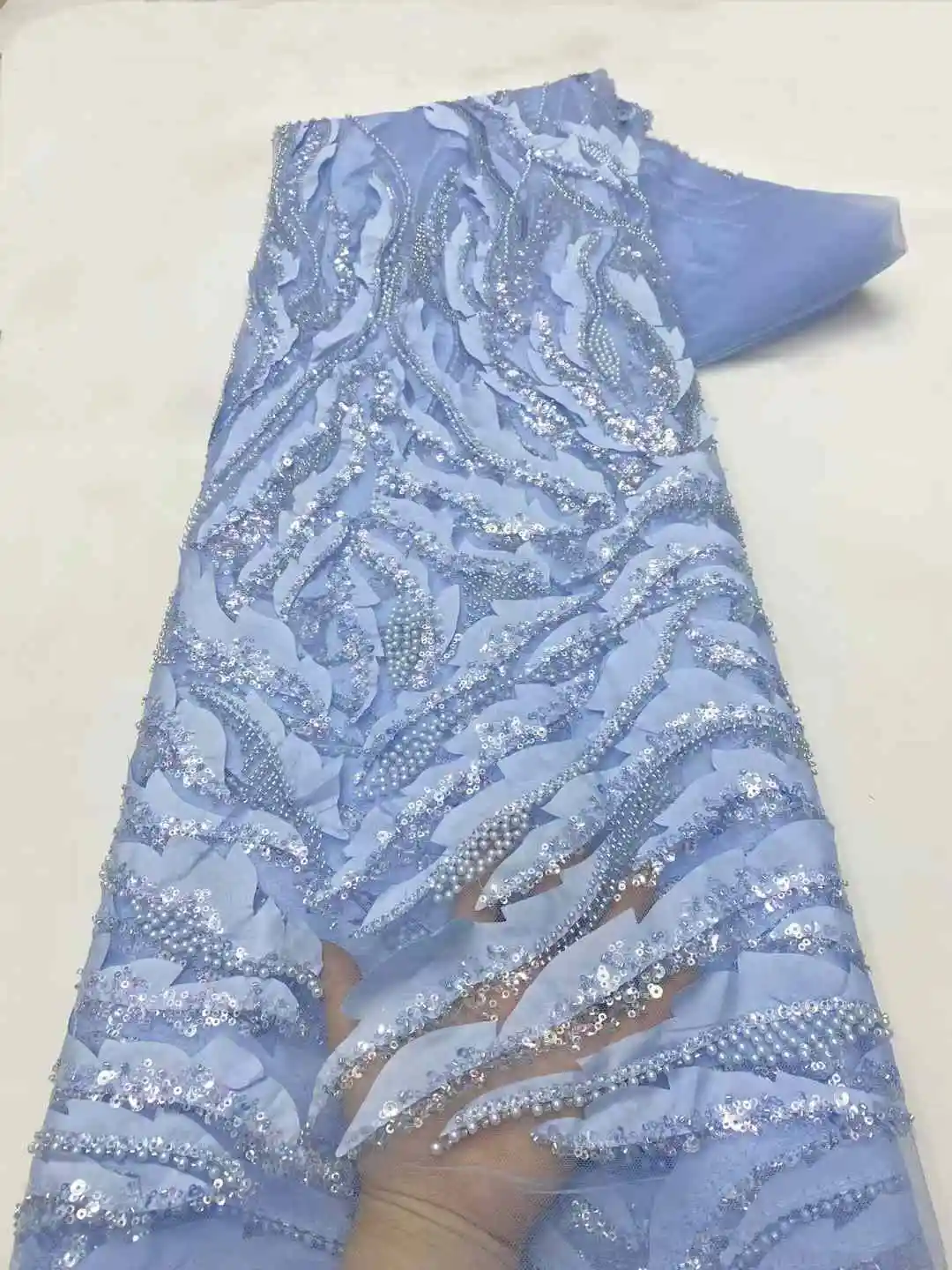 Элегантный африканский 3d тюль с блестками вышивка бисером высокое качество