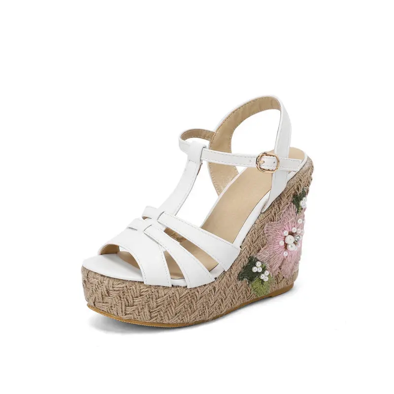 Brand New Ladies Wedges High Heels Sandals Fashion Retro Platform Summer Women's Sandals 2023 Party Shoes Woman Size 30-46