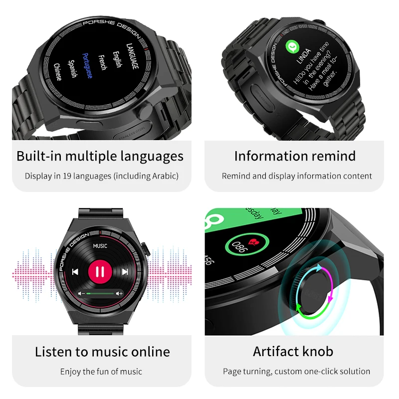 Смарт-часы LIGE мужские водонепроницаемые с сенсорным экраном и поддержкой Bluetooth -